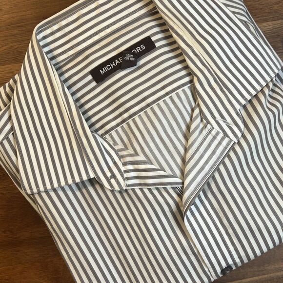 Michael KORS Striped Long Sleeve Button Shirt Men’s Size 16 34/35 - Picture 6 of 6